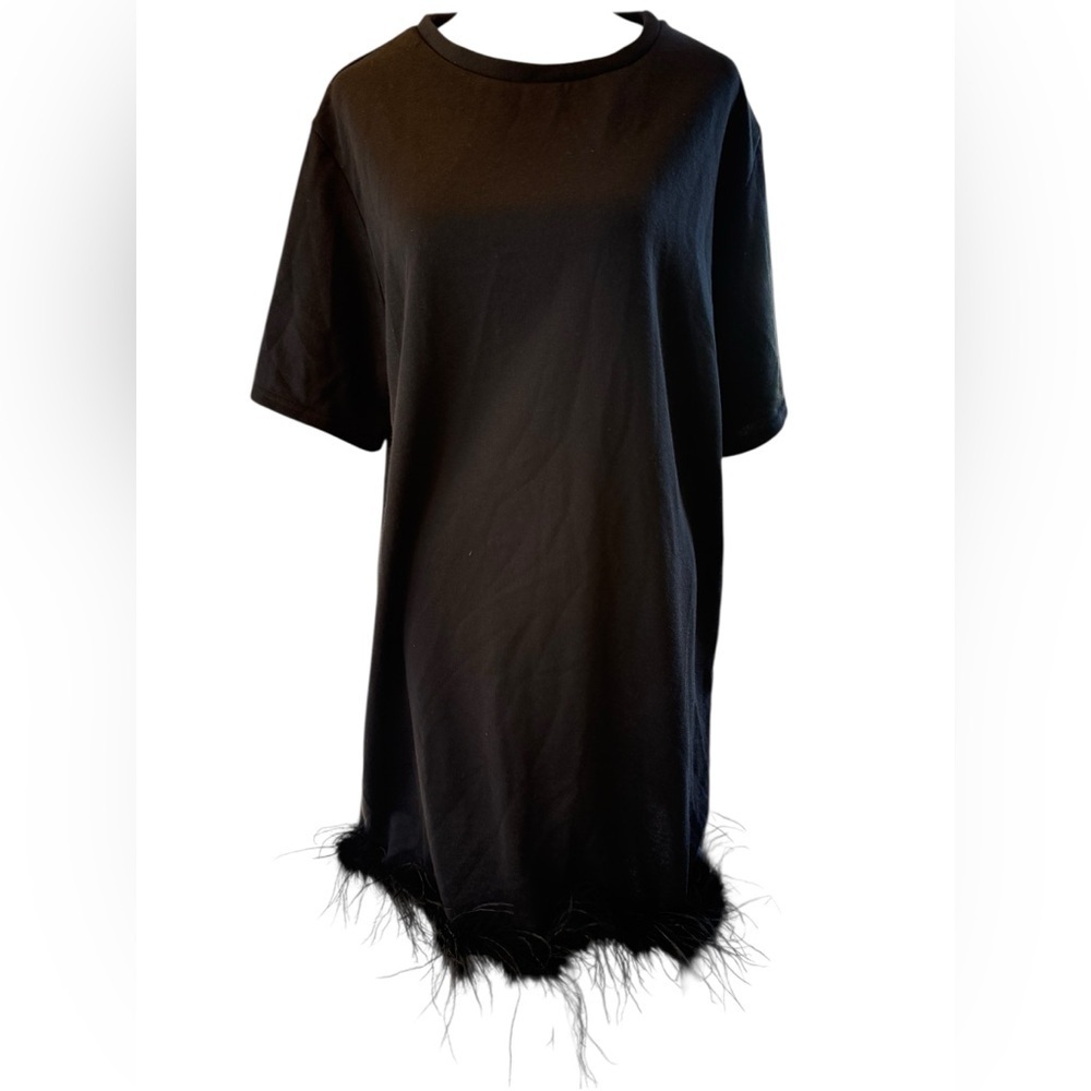 Women’s Fashion Nova Piper Feather Mini black dress NWT Size XL